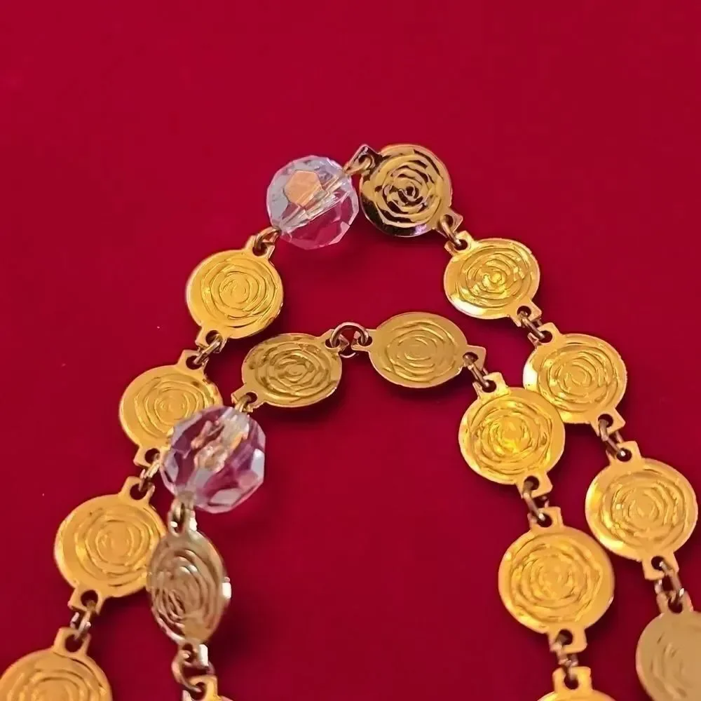 Vintage Signed LIZ CLAIBORNE @LCI Gold Plated/Toned Rose Necklace